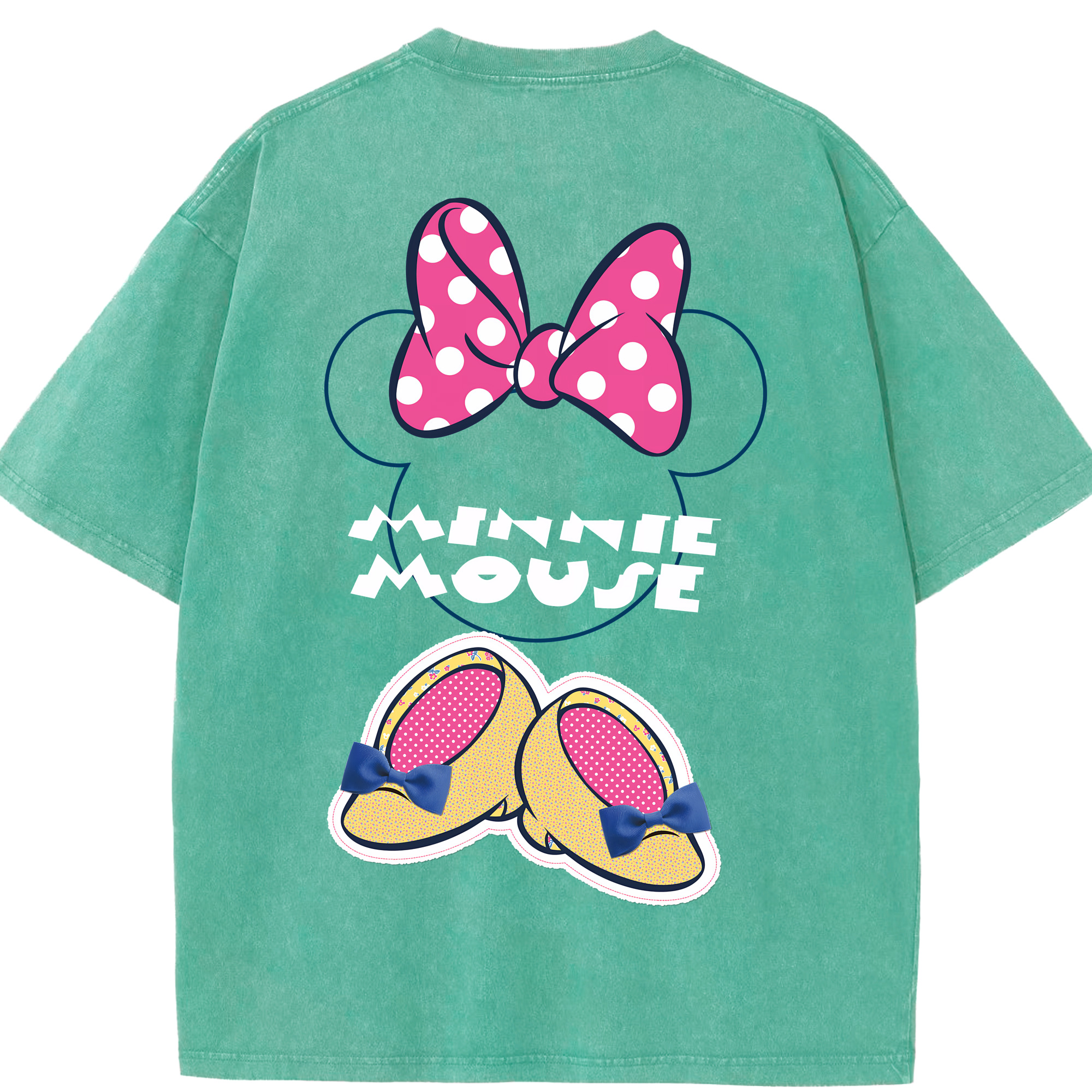 （画像用） ミッキーマウス Mickey Mouse 綿100% ヴィンテージ風 半袖Tシャツ（背面プリント）